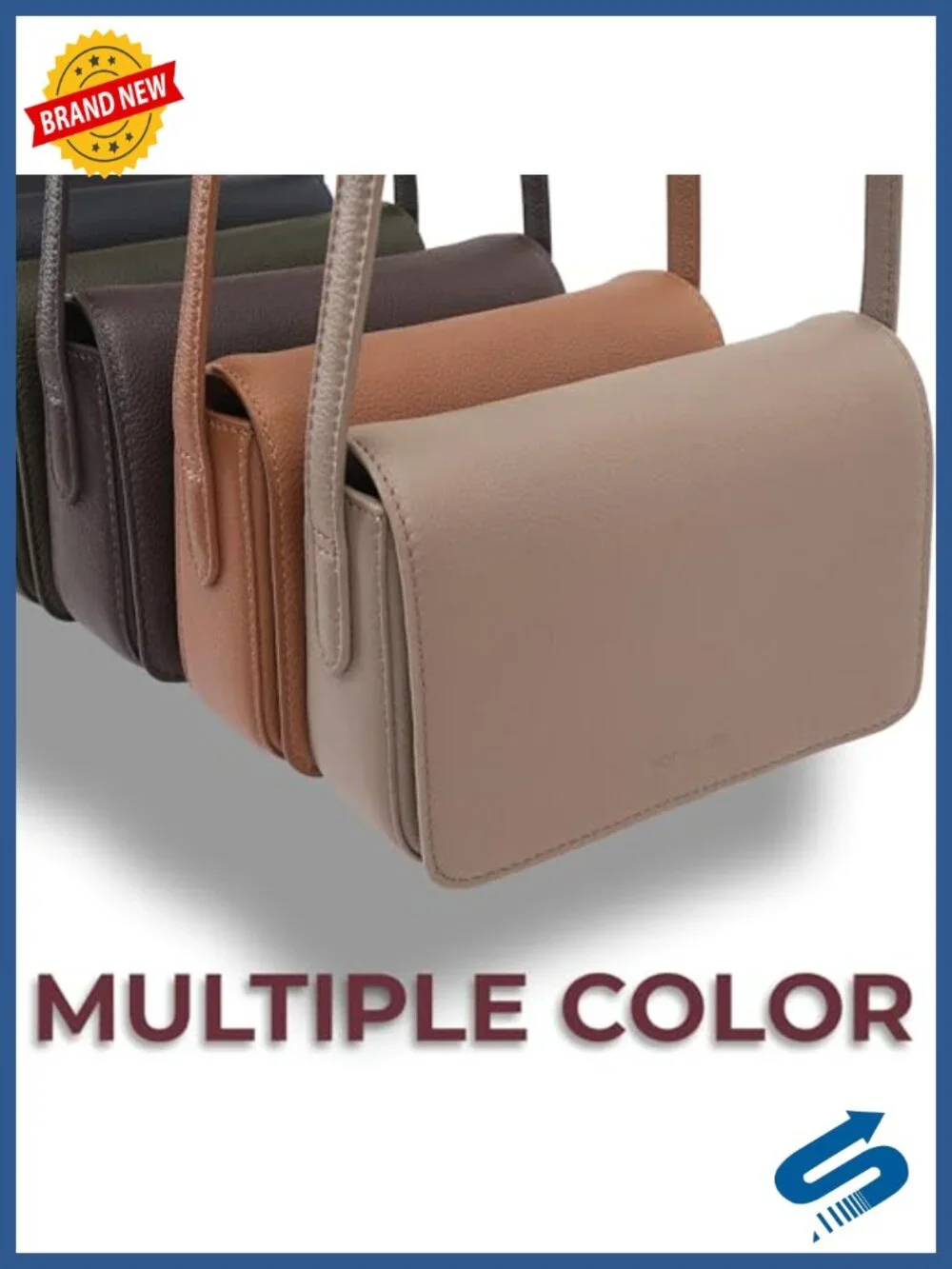 Genuine Leather Crossbody Satchel with Adjustable Strap